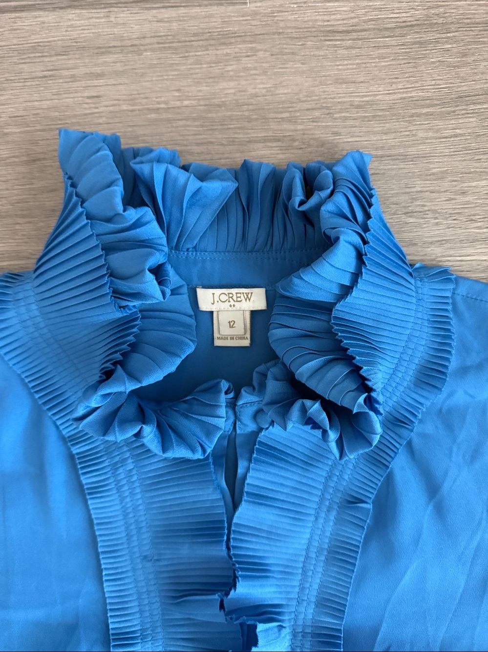 J. Crew Blue Ruffle Blouse - Picture 4 of 4